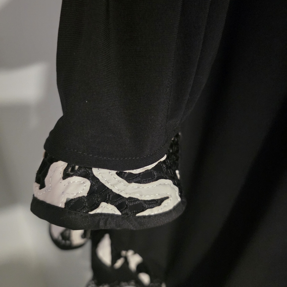 Joseph Ribkoff Black Cold Shoulder Blouse with Lace Detail - Picture 4 of 8